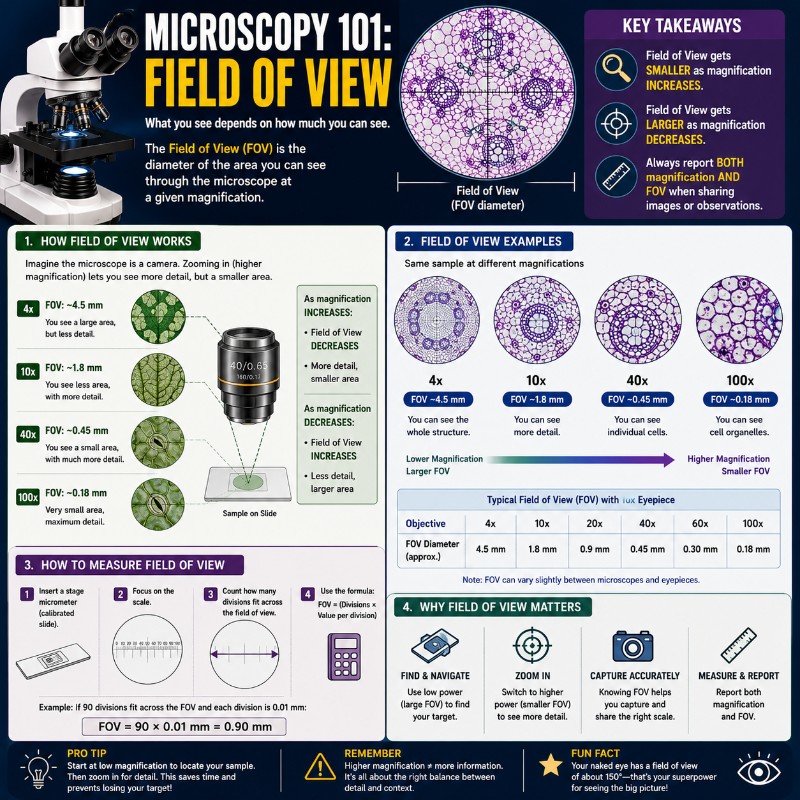 Microscopy field of view