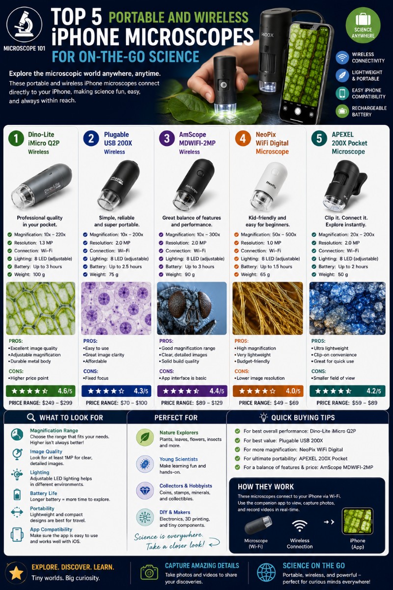 Photo of Top 5 Portable and Wireless iPhone Microscopes for On-The-Go Science