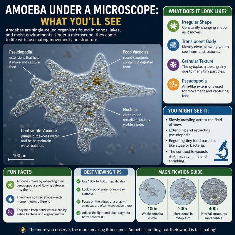 Photo of Amoeba Under a Microscope