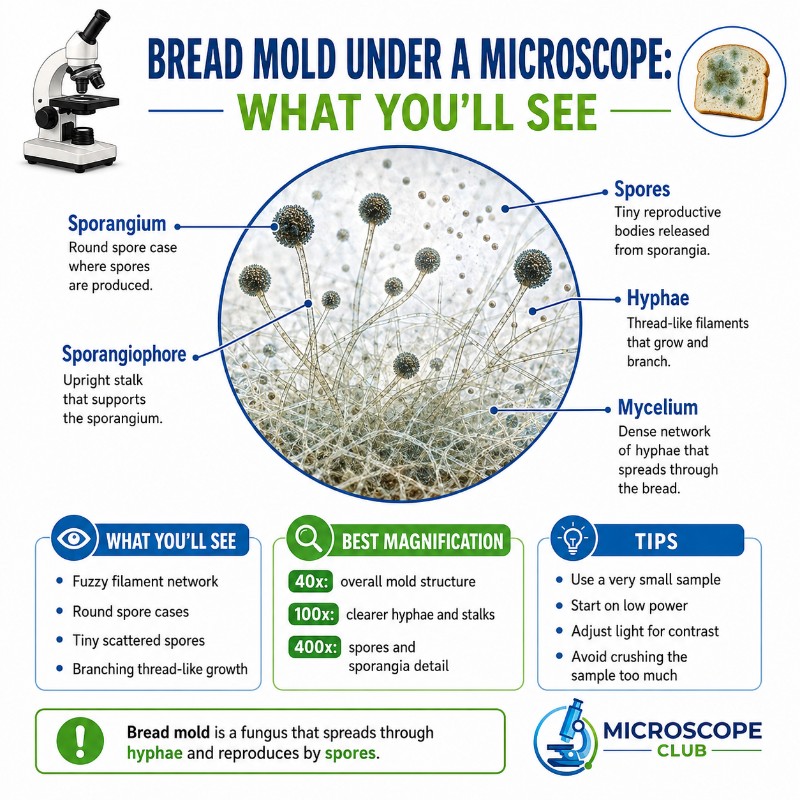 Photo of Bread Mold Under a Microscope