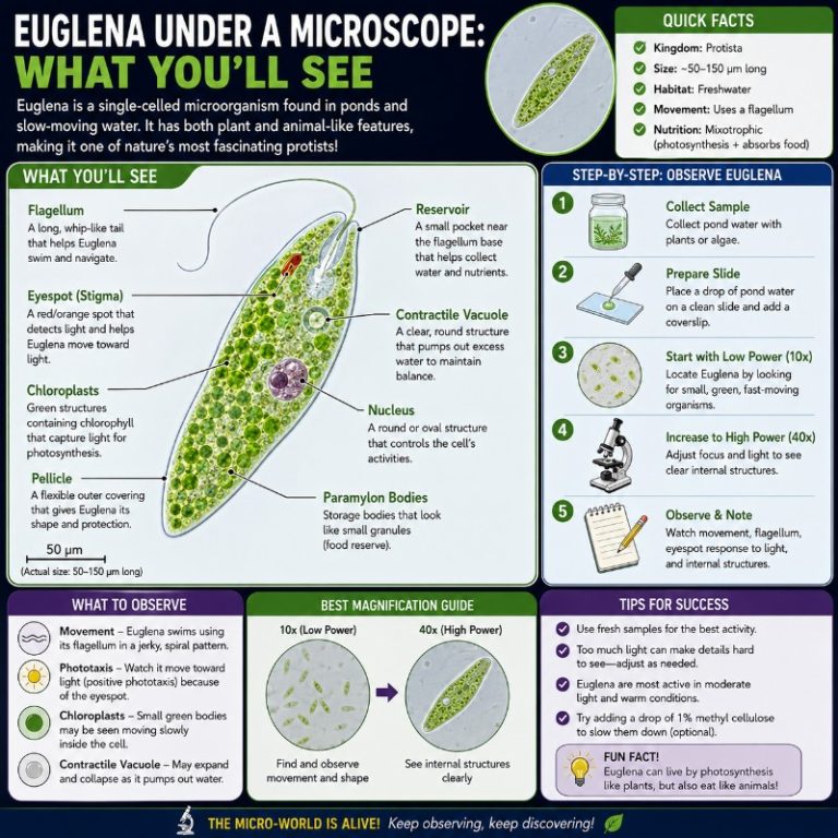 Photo of Euglena Under a Microscope