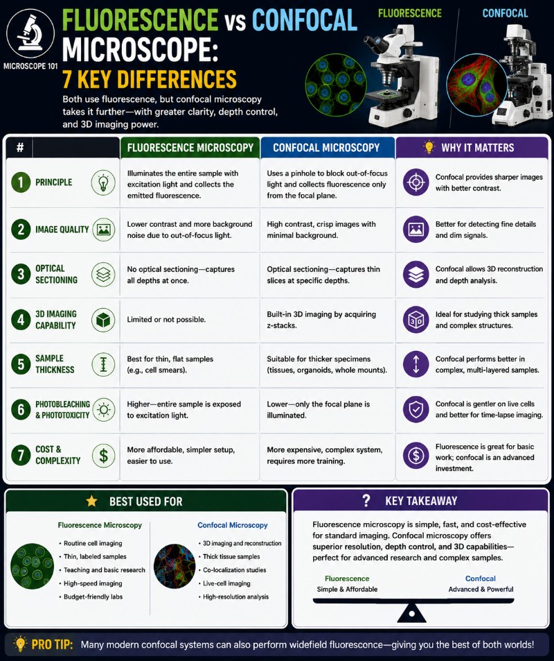 Photo of Fluorescence vs Confocal Microscope: 7 Key Differences