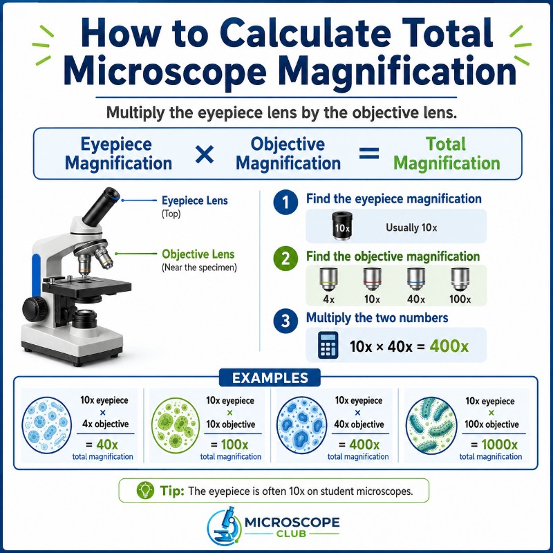 Photo of How to calculate total microscope magnification
