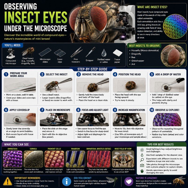 Photo of Insect eye under a microscope