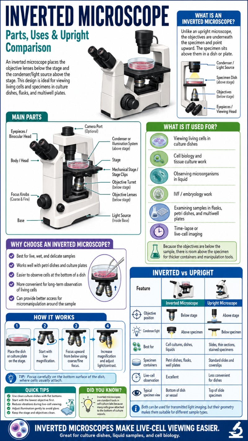 Infographics of Inverted Microscope