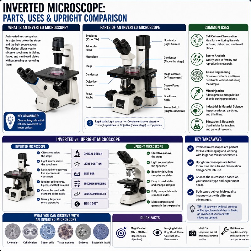 Photo of Inverted Microscope: Parts, Uses & Upright Comparison