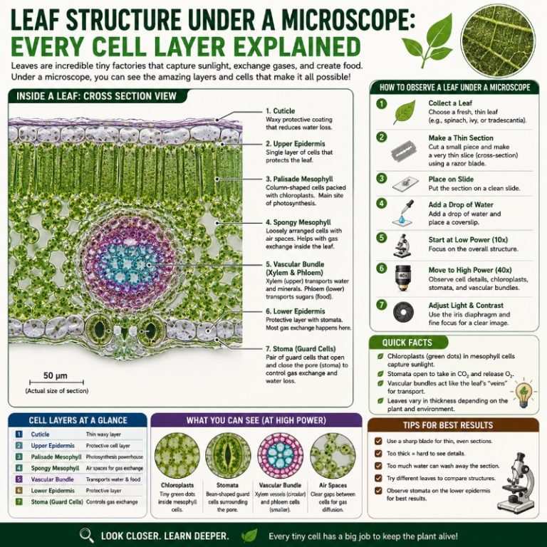 Photo of Leaf Structure Under a Microscope