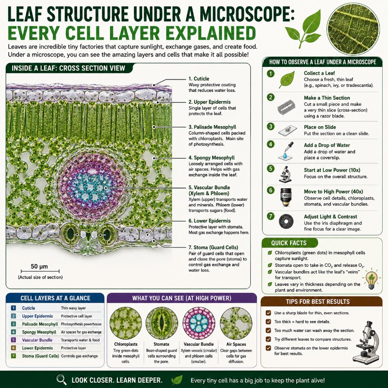 Photo of Leaf Structure Under a Microscope