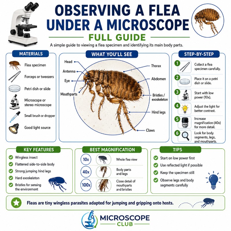 Photo of Observing a Flea Under a Microscope