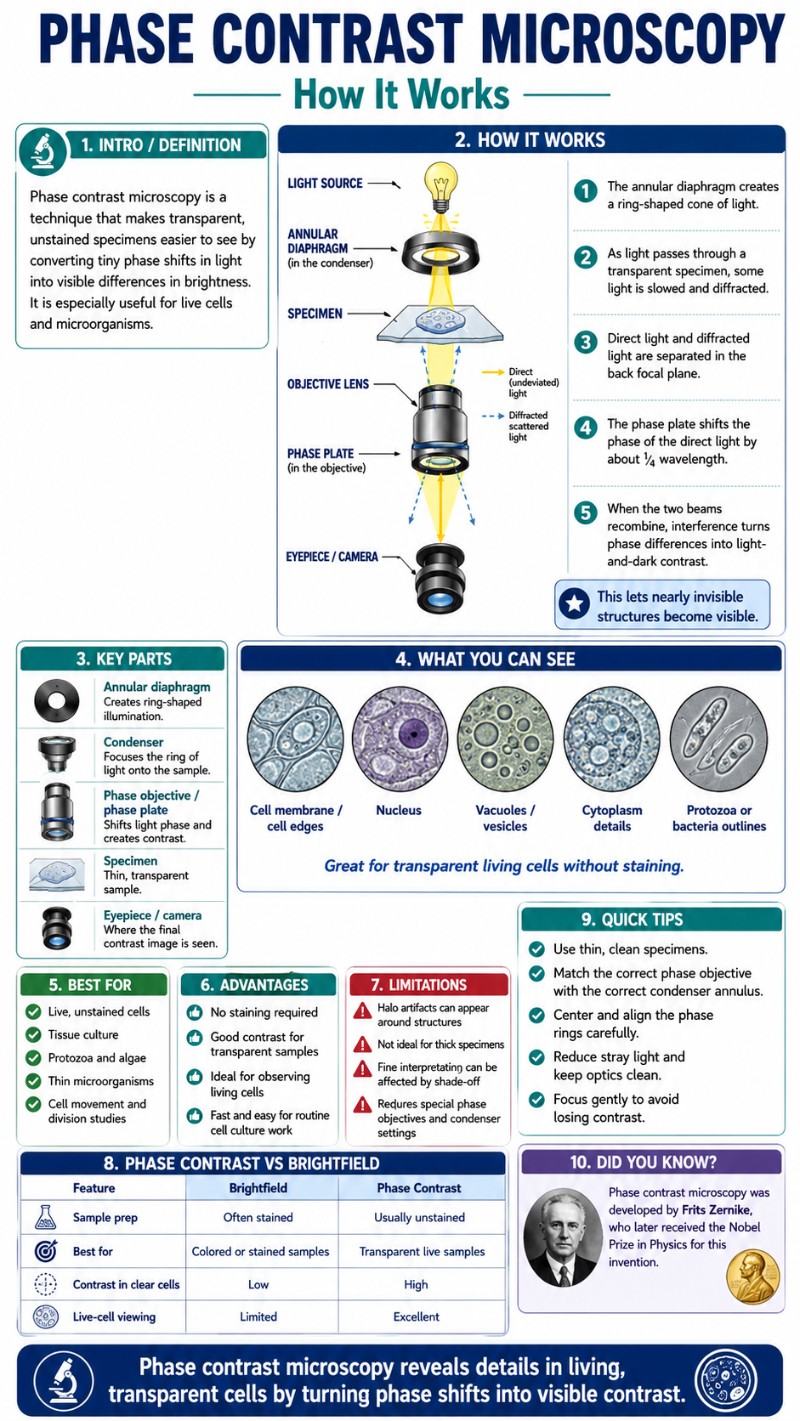 Infographics of Phase Contrast Microscopy