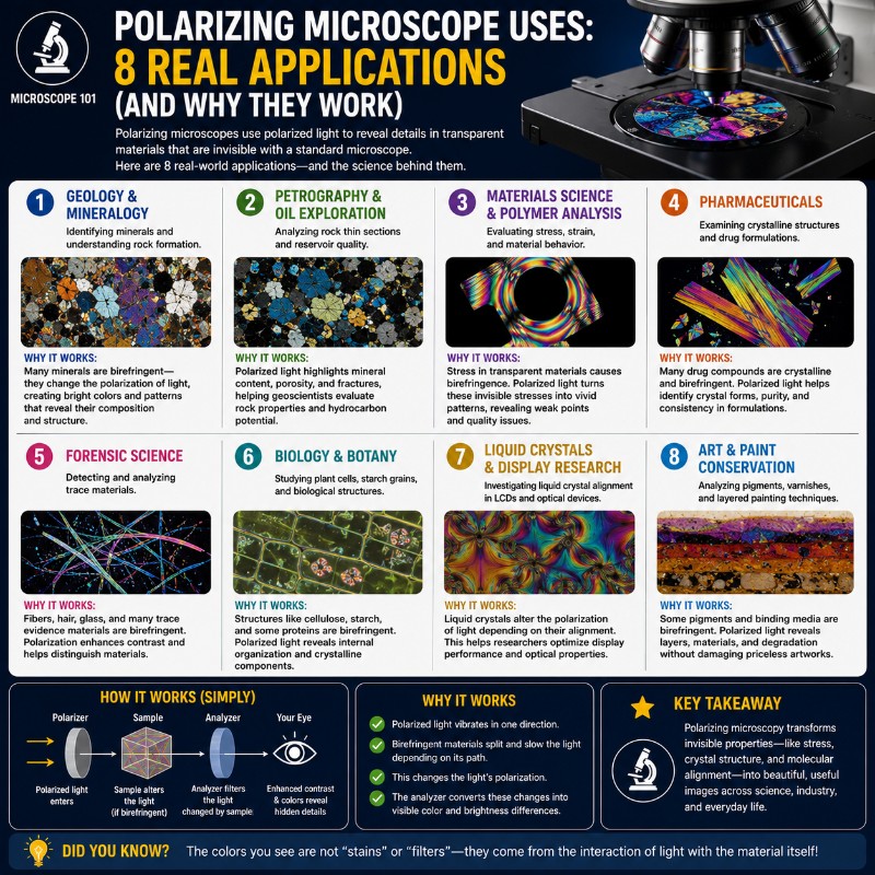 Photo of Polarizing Microscope Uses: 8 Real Applications (and Why They Work)
