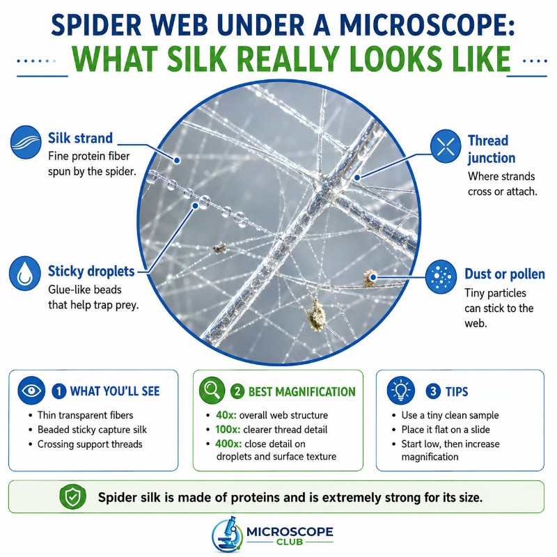 Photo of Spider Web Under a Microscope_ What Silk Really Looks Like
