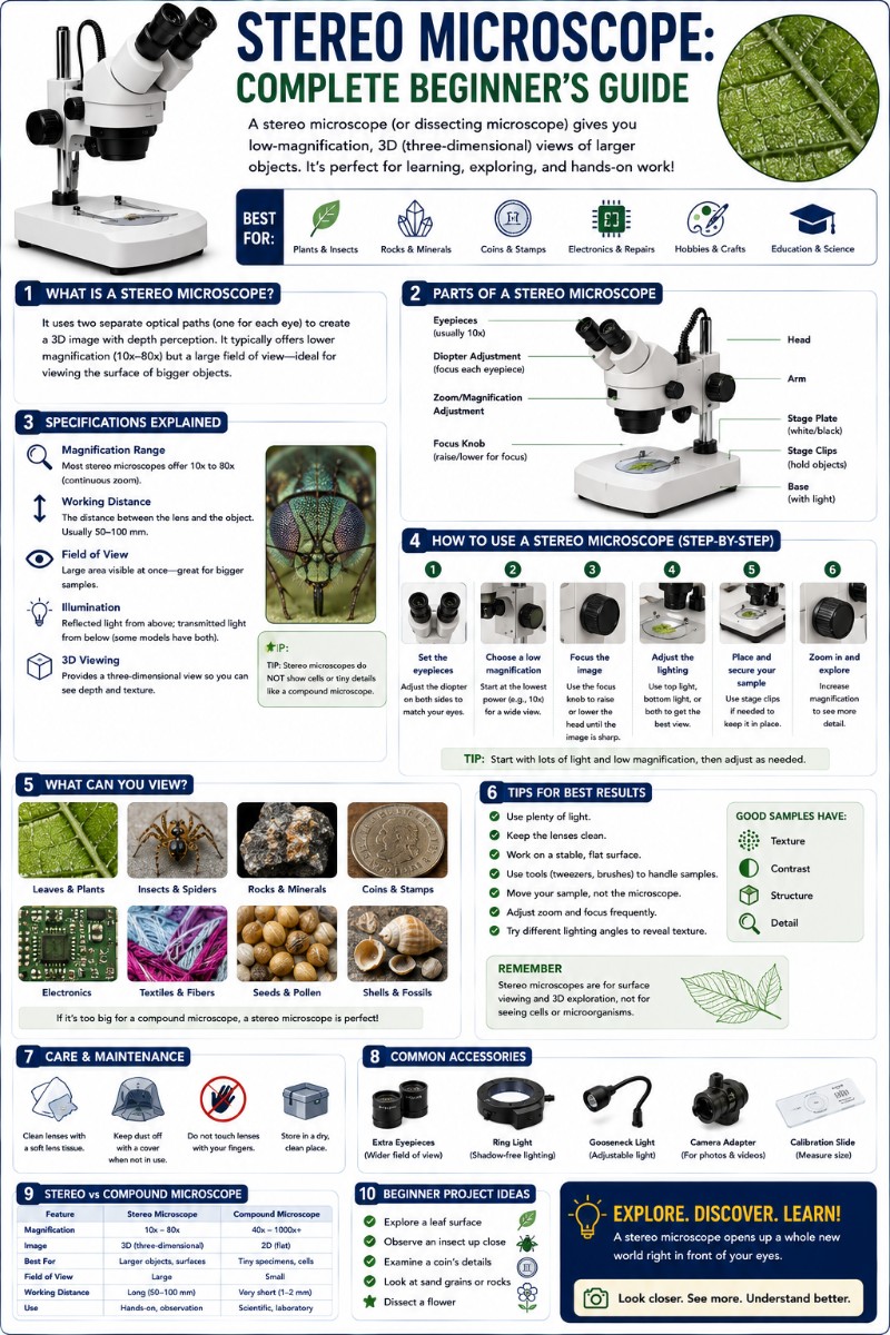 Infographics of Stereo Microscope_ How it works