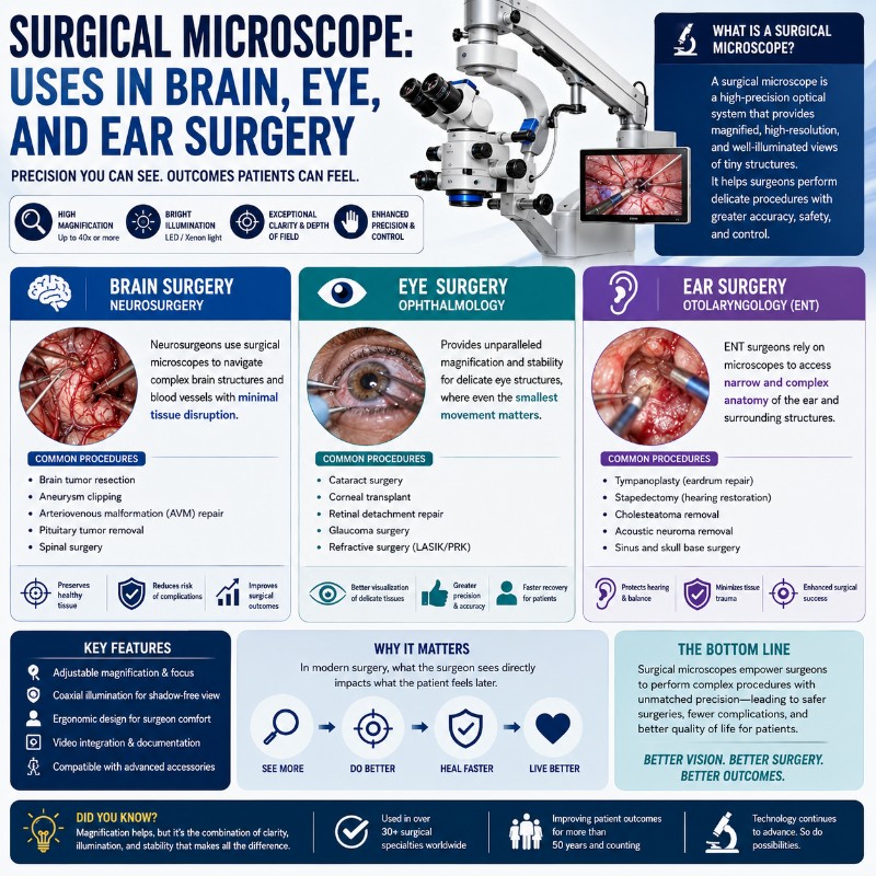 Photo of Surgical Microscope_ Uses in Brain, Eye, and Ear Surgery