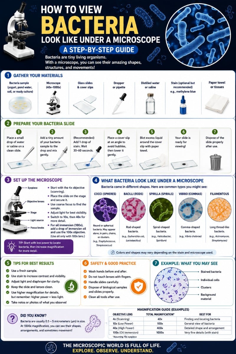 Inforgraphics of What do Bacteria Look Like Under a Microscope