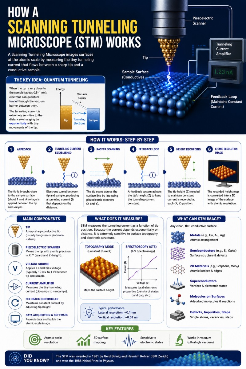 Infographics of scanning tunneling microscope