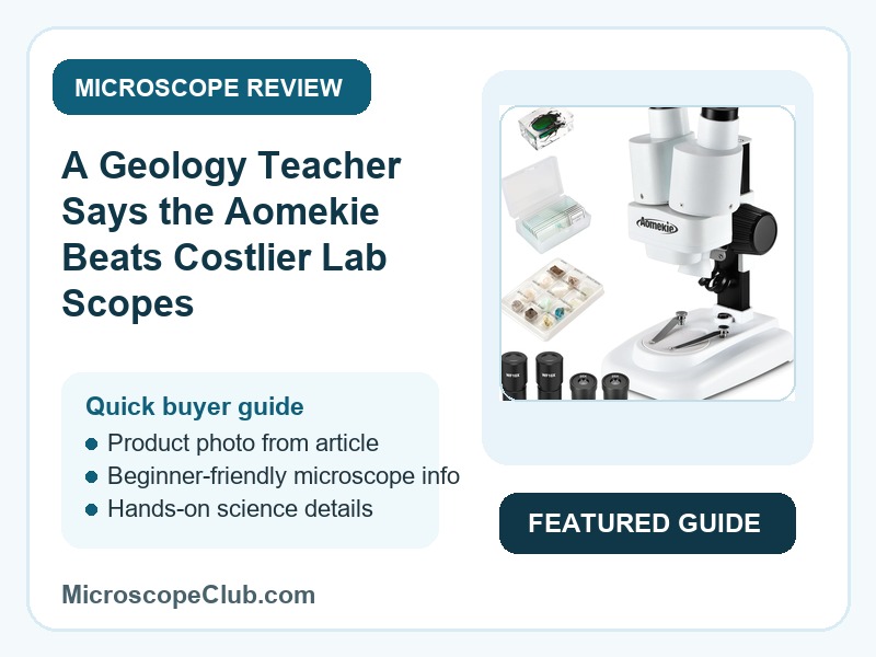 Featured image for A Geology Teacher Says the Aomekie Beats Costlier Lab Scopes microscope review on MicroscopeClub