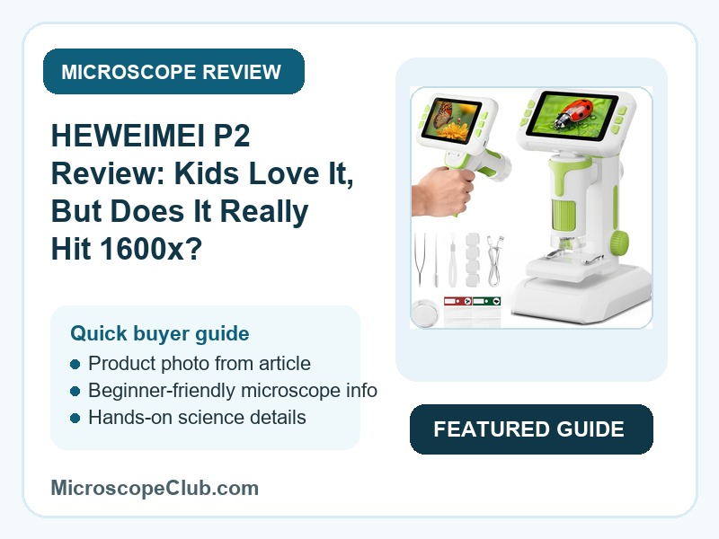Featured image for HEWEIMEI P2 Review: Kids Love It, But Does It Really Hit 1600x? microscope review on MicroscopeClub
